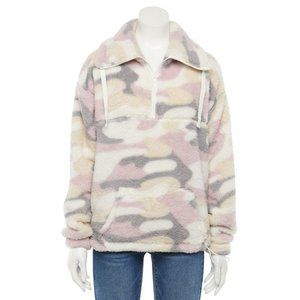 Camo Quarter-Zip Sherpa Sweatshirt